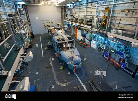 hangar   mk lynx maritime variant helicopter onboard hms