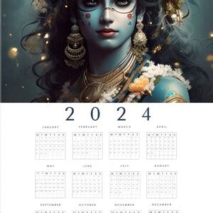 Krishna Calendar Wall Poster Set Etsy