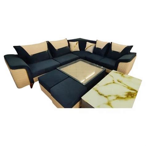 Velvet 8 Seater L Shape Corner Sofa Set With Lounger At Rs 36000 Set