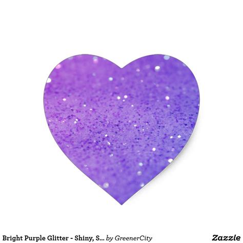 Bright Purple Glitter Shiny Sparkles Heart Sticker Zazzle Purple