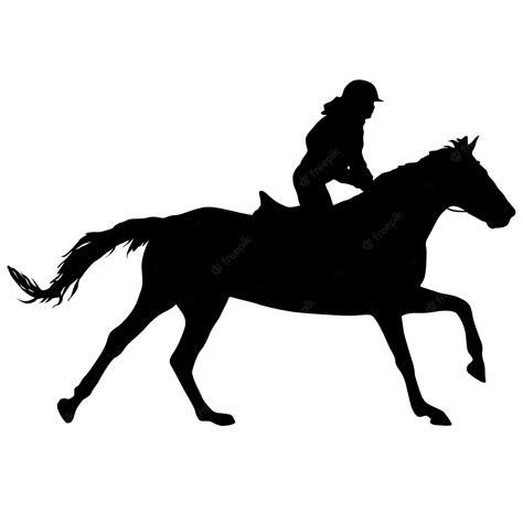 Premium Vector | Silhouette of horse and jockey on white background