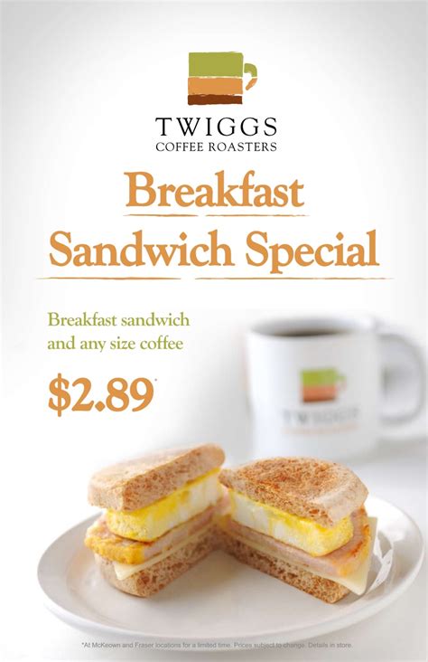 Breakfast Sandwich Special Twiggs Coffee Roasters