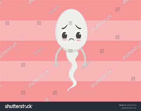 Cute Sad Funny Sperm Cell Vector Stock Vector (Royalty Free) 2032516733 ...