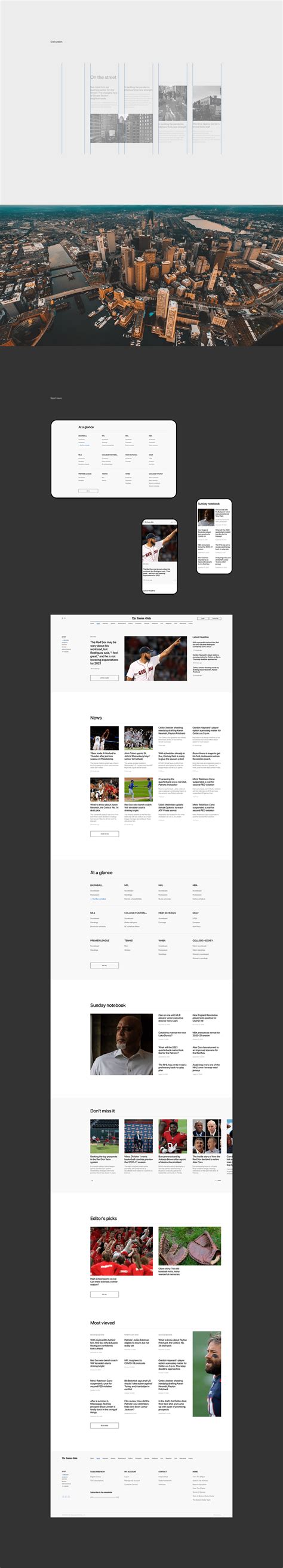 The Boston Globe newspaper redesign concept on Behance