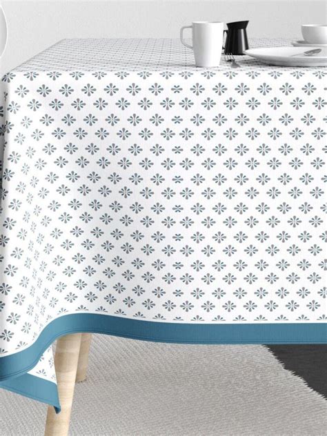 Nappe Rectangulaire Anti Tache En Coton Clema Bleu Kiabi 34 99