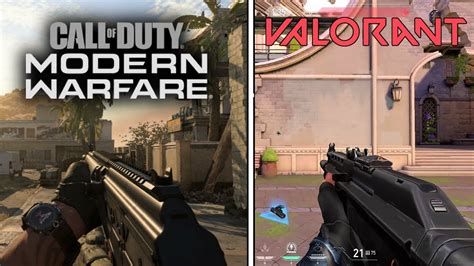 Modern Warfare Vs Valorant Weapon Comparison Youtube