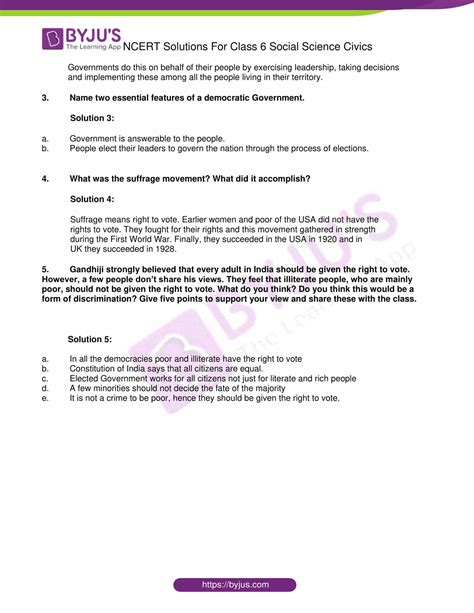 NCERT Solutions For Class 6 Civics Social Science Chapter 3 What Is