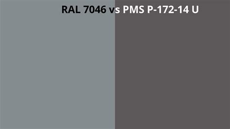 Ral 7046 Vs Pms P 172 14 U Ral Colour Chart Uk