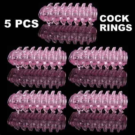 5pcs Lot Hot Caterpillar Cock Vibrating Penis Sleeve Ring Cockring