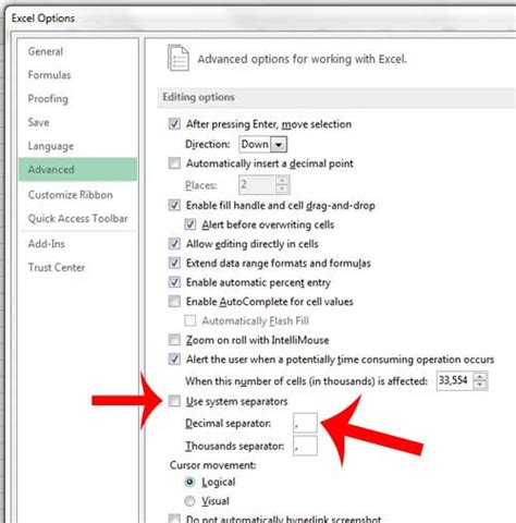 How To Change The Decimal Separator In Excel 2013 Solve Your Tech