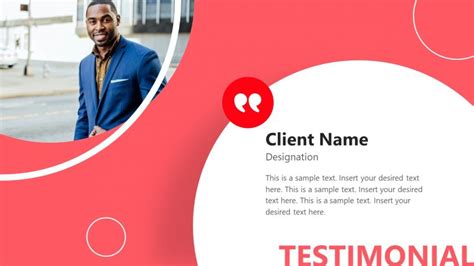 Powerpoint Client Testimonial Layout Design Slidemodel