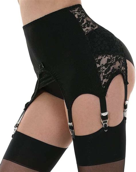 Vintage Style Longline 6 Strap Strap Suspender Garter Belt Black Or Red