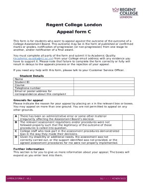 Appeals Student Complaints Doc Template Pdffiller