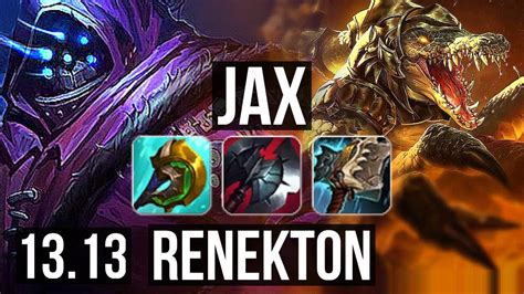 Jax Vs Renekton Top 70 Winrate 7 Solo Kills Dominating Kr