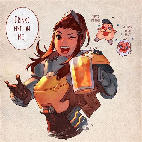 Overwatch - Drinks with Brigitte by nakanoart on DeviantArt