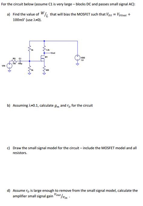 Solved For The Circuit Below Assume C1 Is Very Large Chegg