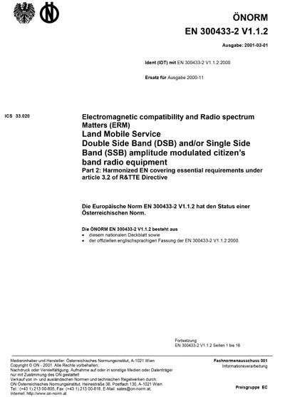 Onorm En V Electromagnetic Compatibility And