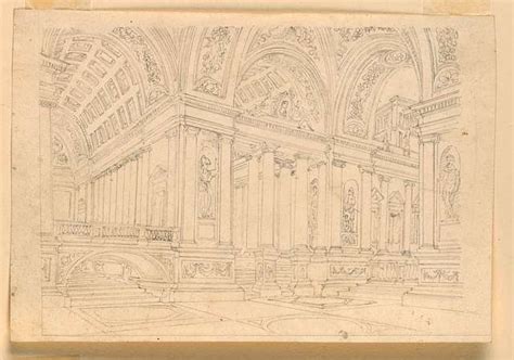 Drawing Stage Design Palace Interior Early 19th Century CH 18543099