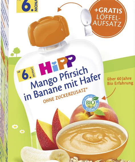 Hipp Bio Frucht Porridge Mango Pfirsich In Banane Mit Hafer Ab