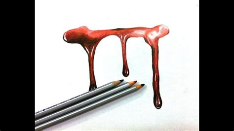 How To Draw Realistic Dripping Blood 3d Drawing Youtube