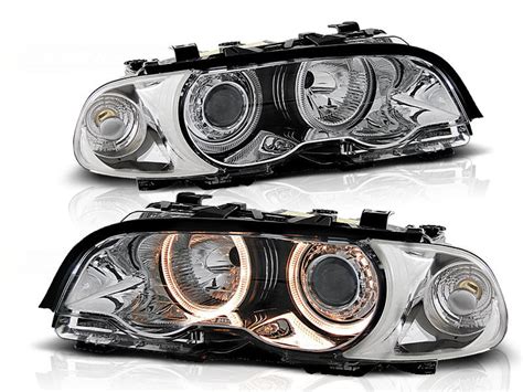 HEADLIGHTS ANGEL EYES CHROME Fits BMW E46 04 99 08 01 COUPE CABRIO In