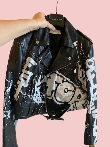 Graffiti Leather Jacket Airborne Jacket