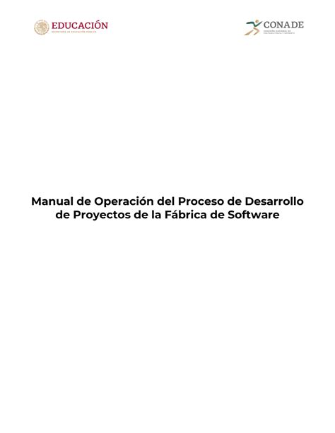 Manual De Operaci N Del Proceso De Desarrollo De Proyectos De La F