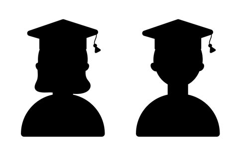 Silhouette Of Male And Female Graduates Vector Illustration 13461307