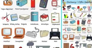 Office Supplies: List of Stationery Items with Pictures • 7ESL