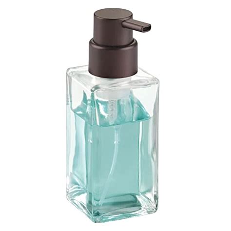 Mdesign Modern Square Glass Refillable Foaming Hand Soap Dispenser Pump