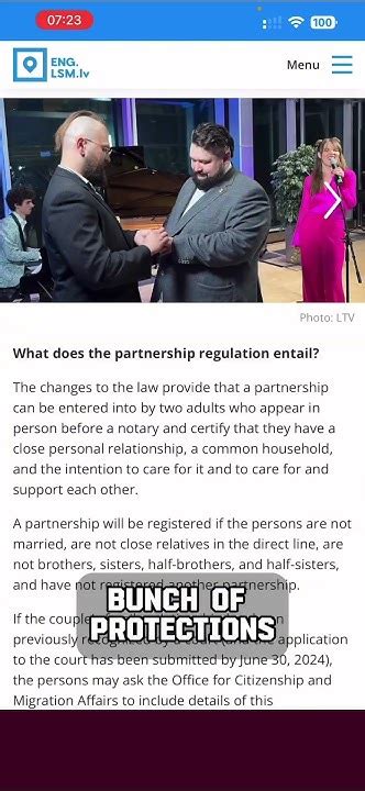 From Today Same Sex Partnerships Possible In Latvia Latvianews Youtube