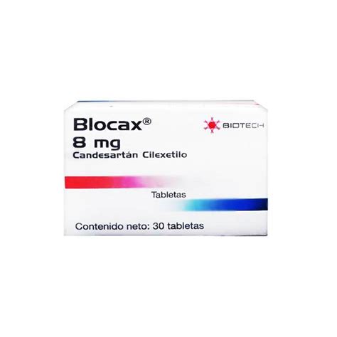 Blocax Candesartán 8mg x 30 Tabletas Biotech Farmadon La Farmacia