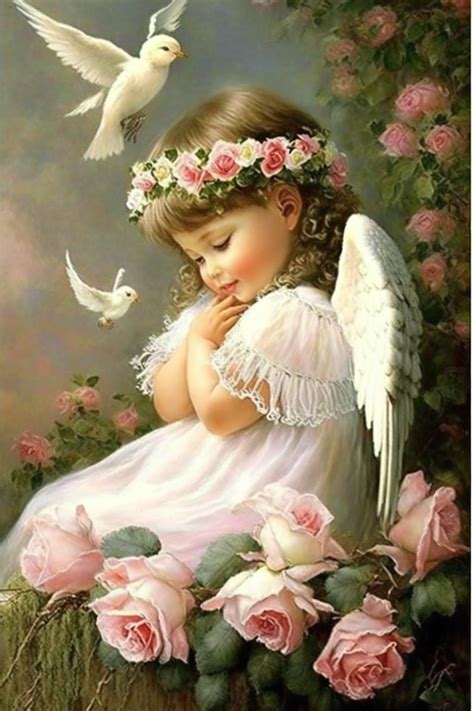 Amazon Rmsgozo D Pink Rose White Angel Girl Diamond Painting Kits