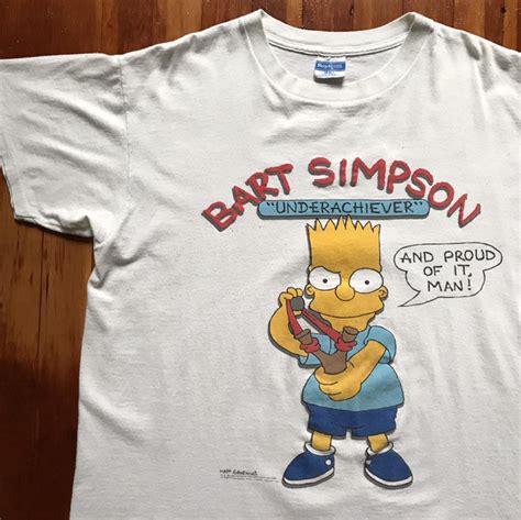 80s Bart Simpson Underachiever And Proud Of It T Shirt Vintage Single