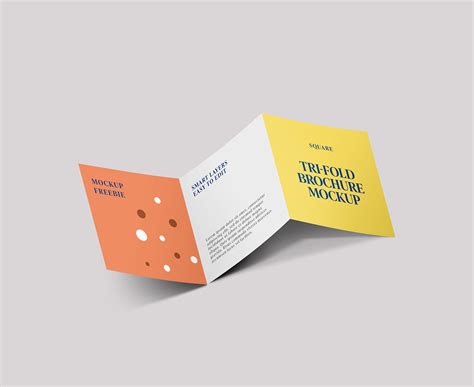 Square Trifold Brochure Mockup Graphicsfuel