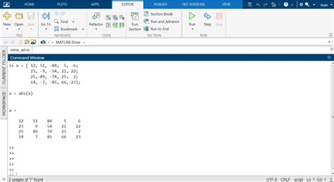 The Abs Function In MATLAB