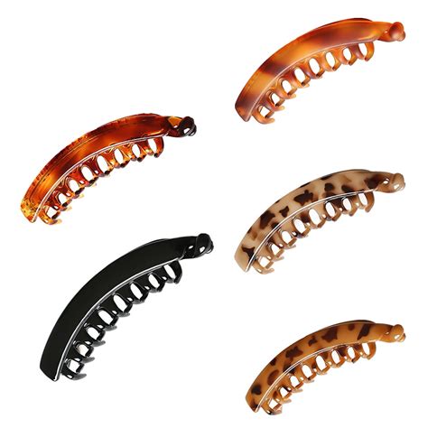 5pcs Large Hair Claw Clips For Woman Banana Clips Ponytail Hair Clips