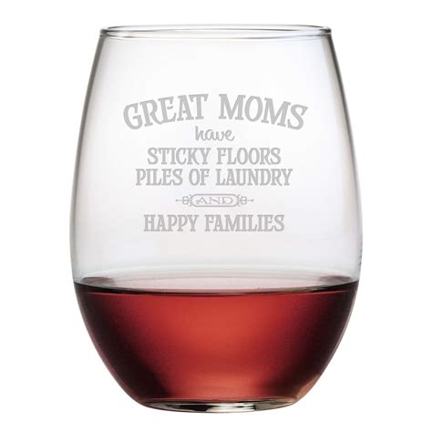 Great Moms Stemless Wine Glasses Set Of 4