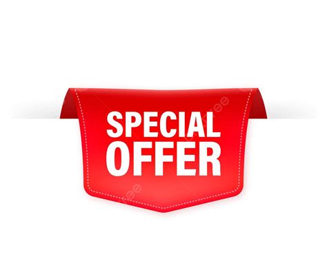 realistic vector illustration   special offer badge  red ribbon