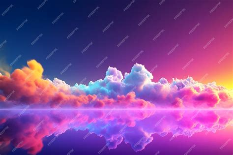 Premium Photo Colorfull Sky Clouds Backgrounds Neon Clouds Background