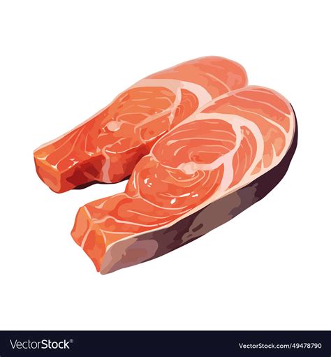 Meat product slice fish Royalty Free Vector Image