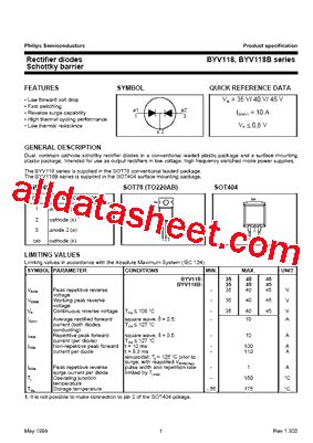 Byv B Datasheet Pdf Nxp Semiconductors