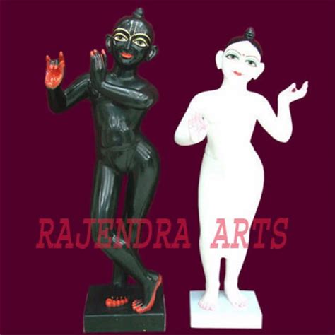 Rajendra Art S Black And White Iskcon Radha Krishna Marble Statue For