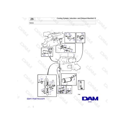 Volvo Penta Tmd A Cooling System Induction And Exhaust Manifold B