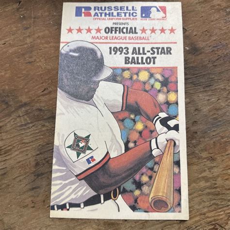 1993 Major League Baseball MLB All Star Game Ballot Unused EBay