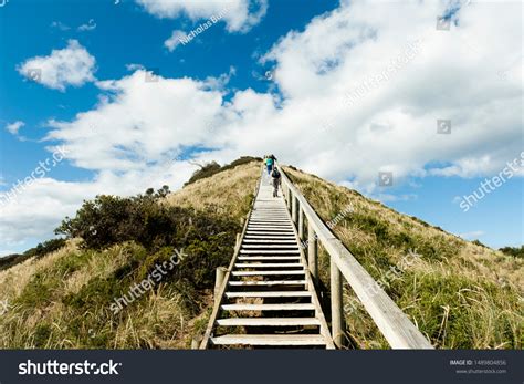 Climbing Staircase Long Incline Steep Hill Stock Photo 1489804856 ...