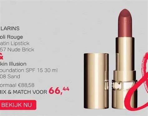 Clarins Joli Rouge Satin Lipstick Nude Brick Skin Illusion