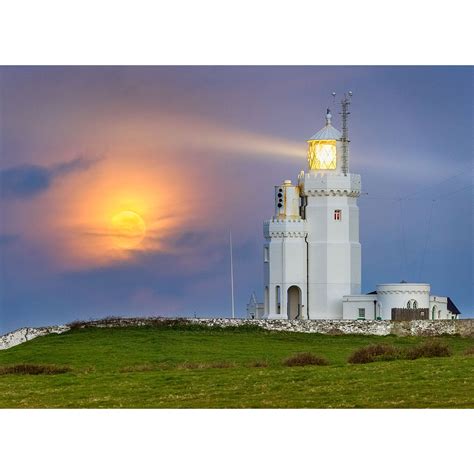 Moonset At St Catherines Lighthouse Available Light Photography