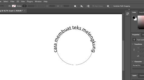 Cara Membuat Tulisan Melengkung Di Photoshop Dengan Mudah