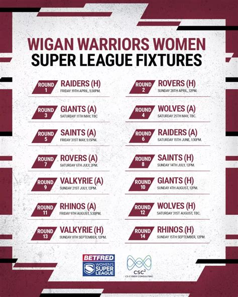 2024 Womens Fixtures Announced Wigan Warriors